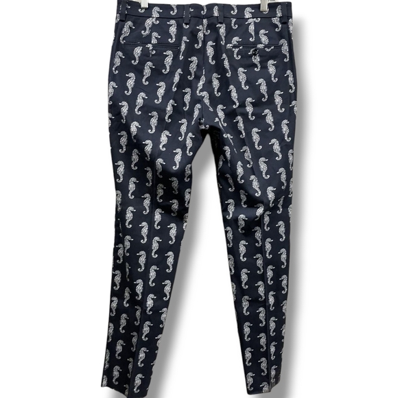 Dolce & Gabbana Dark Blue & White Seahorse Print Slim Fit Chino Pant 34" Waist - Picture 6 of 16